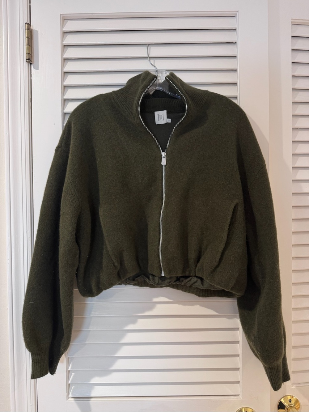 Helsa Josefine knit oversized bomber in olive